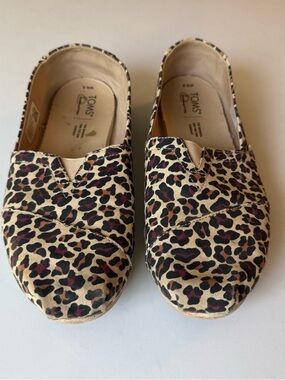 TOMS Women's Leopard Print Slip-Ons in Beige, Black & Burgundy